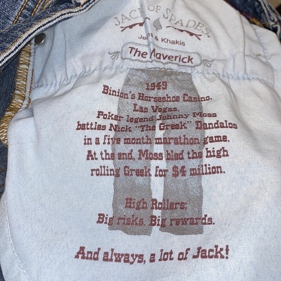 Jack Of Spades High Roller Jeans Stretch #JF4P14M semi-relaxed fit size 36 X 30 - Picture 14 of 16